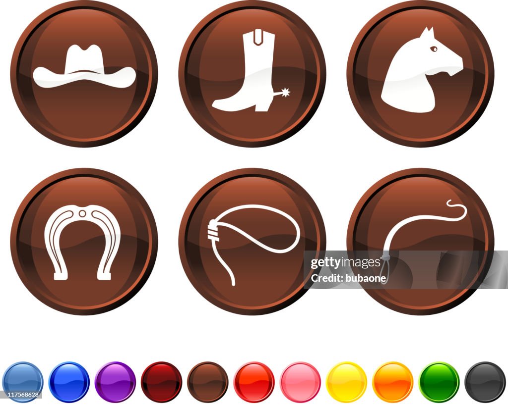 Wild West royalty free vector icon set