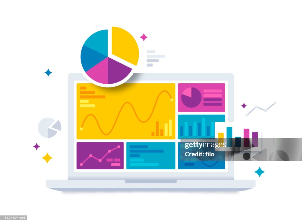 Statistiken Daten und Analyse Software Laptop-Anwendung