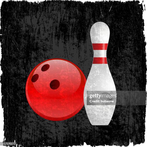 stockillustraties, clipart, cartoons en iconen met bowling ball and pin on royalty free vector background - but