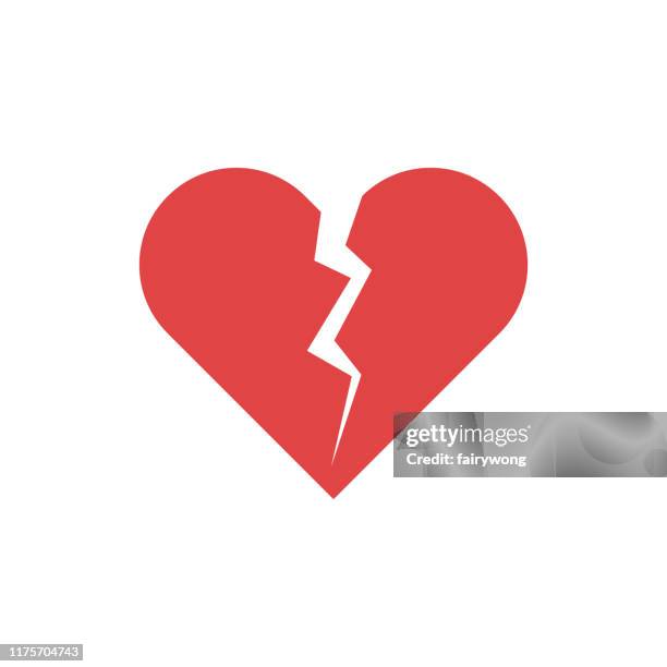 broken heart icon - broken heart stock illustrations