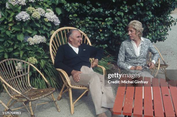 Georges Pompidou and his wife Claude Pompidou on holidays in Brittany, 23th July 1971