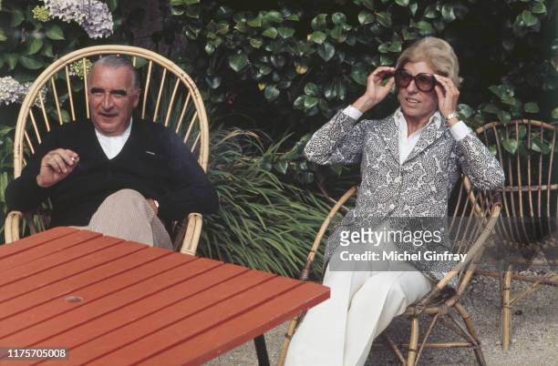 Georges Pompidou and his wife Claude Pompidou on holidays in Brittany, 23th July 1971