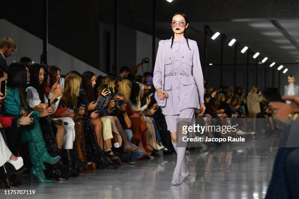 Model walks the runway at the Max Mara show during the Milan Fashion Week Spring/Summer 2020 on September 19, 2019 in Milan, Italy.