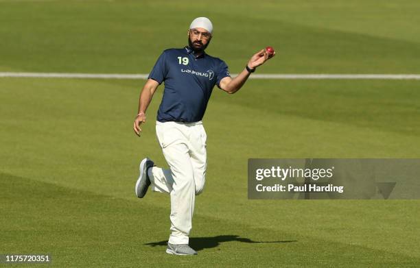 Monty Panesar during the Laureus Super 8s at The Oval on September 19, 2019 in London, England.