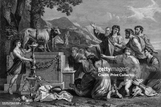 They have made them a molten calf and have worshipped it', 19th century. Biblical scene, from Exodus 32: 8: 'They have turned aside quickly out of...