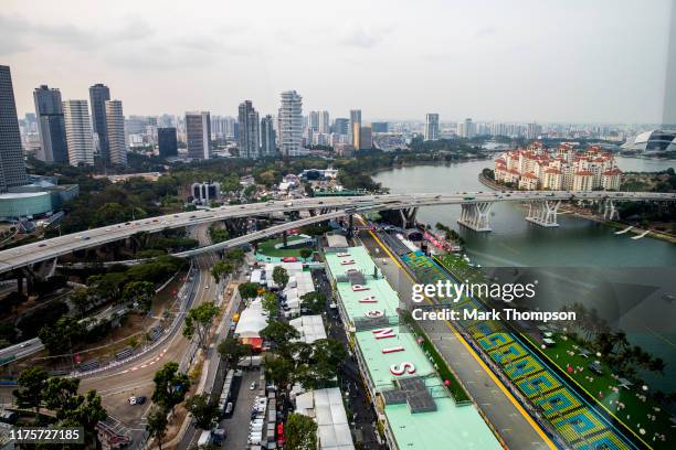 General view of the circuit during previews ahead of the F1 Grand Prix of Singapore at Marina Bay Street Circuit on September 19, 2019 in Singapore.