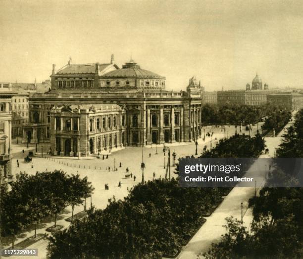 The Imperial Court Theatre, Vienna, Austria, circa 1935. The Burgtheater, designed by Gottfried Semper and Karl Freiherr von Hasenauer, was built in...