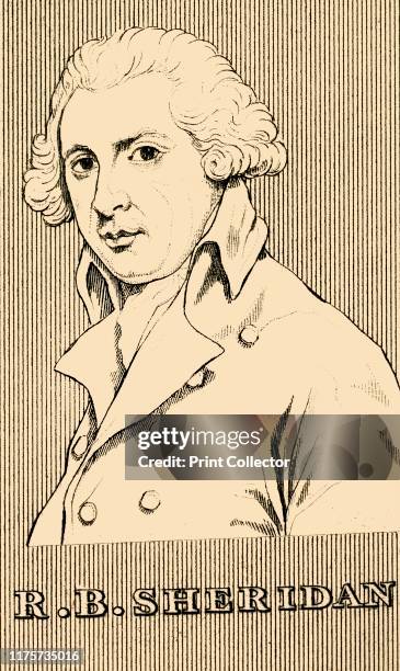 Sheridan', , 1830. Richard Brinsley Sheridan Irish satirist, playwright, poet, and long-term owner of the London Theatre Royal, Drury Lane, educated...