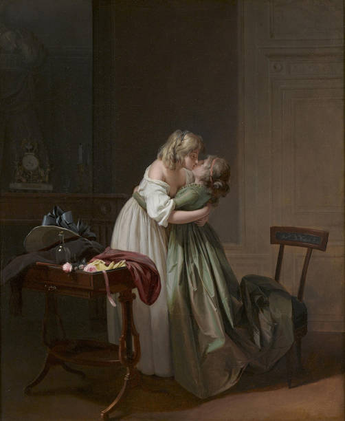 Two Young Women Kissing , circa 1790-1794. Found in the Collection of The Ramsbury Manor Foundation. Artist Boilly, Louis-Léopold .