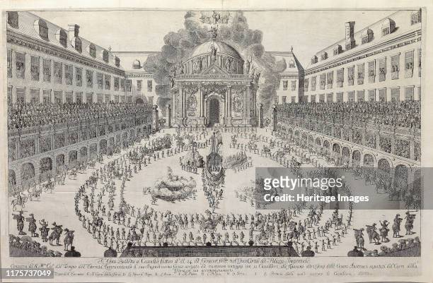 Equestrian ballet in the courtyard of the Vienna Hofburg on the occasion of the wedding of Leopold I and Margaret Theresa, 1667. Private Collection....