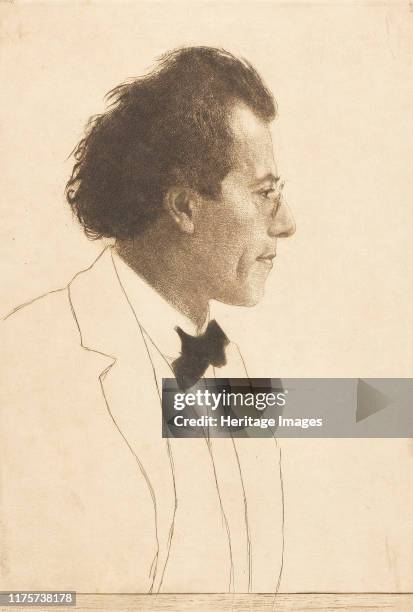 Portrait of the Composer Gustav Mahler , 1902. Private Collection. Artist Orlik, Emil .