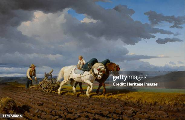 The Ploughing, 1844. Private Collection. Artist Bonheur, Rosalie .