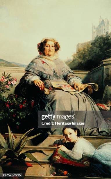 Portrait of Madame Clicquot, née Ponsardin with her Daughter, Between 1851 and 1860. Found in the Collection of Château de Boursault. Artist Cogniet,...