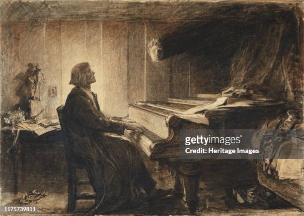 Franz Liszt at a Piano, 1904. Private Collection. Artist Herkomer, Sir Hubert von .