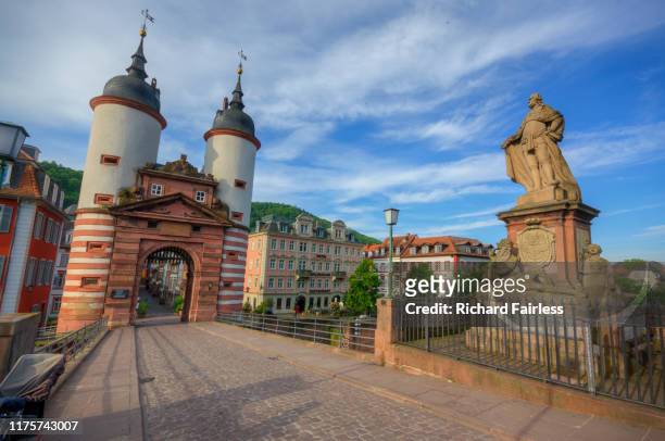 the bridge tower of heidelberg - heidelberg germany stock pictures, royalty-free photos & images