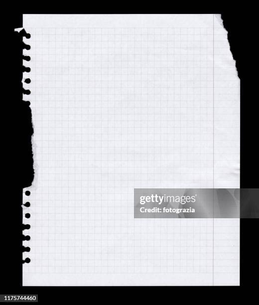 damaged math paper isolated on black - graph paper stock illustrations stock pictures, royalty-free photos & images