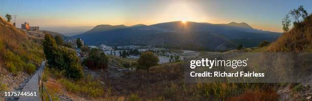 safed cemetery panorama - kabbalah stock pictures, royalty-free photos & images