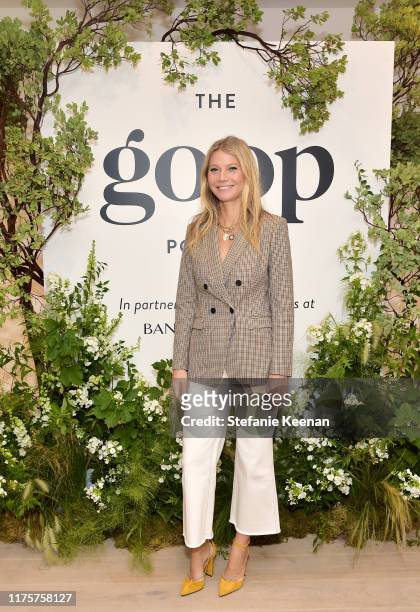 Gwyneth Paltrow attends Gwyneth Paltrow And Kerry Washington Host A Live Episode Of The goop Podcast with Banana Republic at Spring Place on...