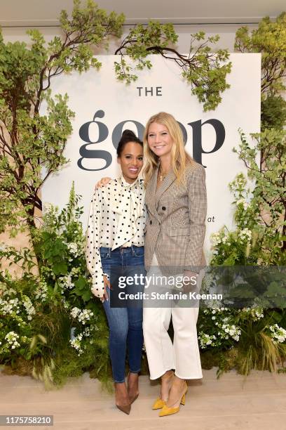 Kerry Washington and Gwyneth Paltrow attend Gwyneth Paltrow And Kerry Washington Host A Live Episode Of The goop Podcast with Banana Republic at...