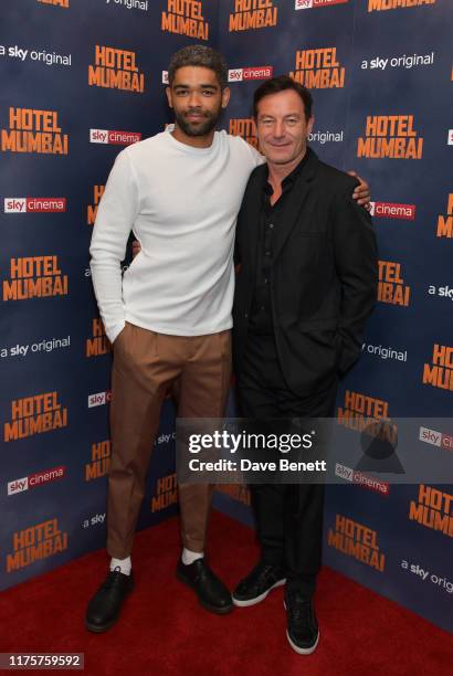 Kingsley Ben-Adir and Jason Isaacs attend a Gala Screening of "Hotel Mumbai" at The Electric Cinema, on September 19, 2019 in London, England.