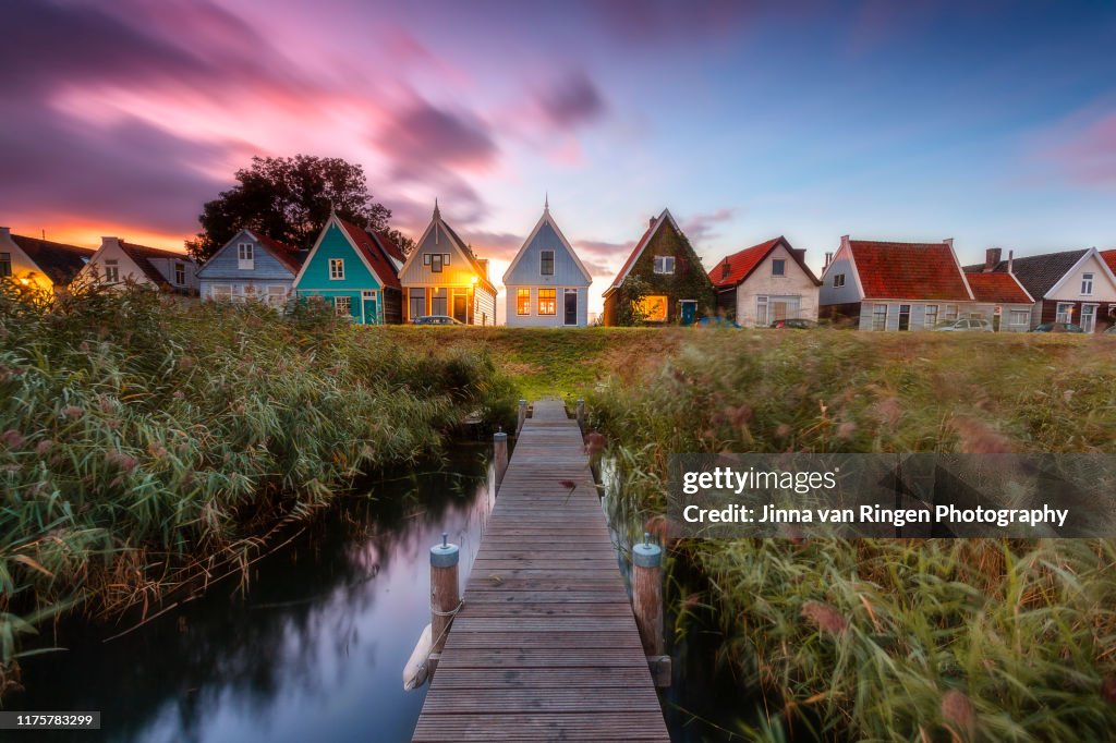 Sunset at Durgerdam historical town