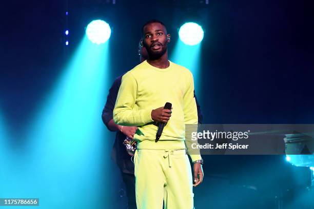 Winner rapper Dave performs on stage after winning the Hyundai Mercury Prize: Albums of the Year Award at Eventim Apollo, Hammersmith on September...