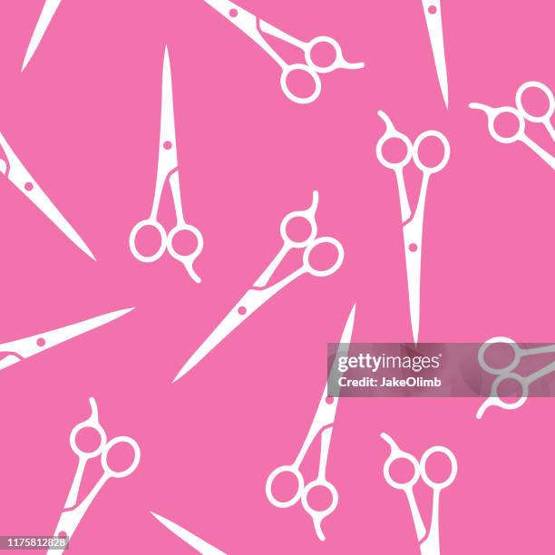 hair cutting scissors pattern silhouette - hair salon stock illustrations