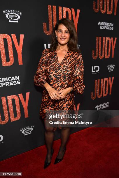 Nia Vardalos attends the LA premiere of Roadside Attraction's "Judy" at Samuel Goldwyn Theater on September 19, 2019 in Beverly Hills, California.