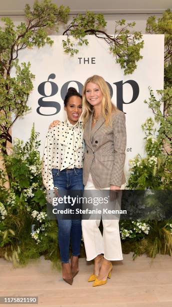 Kerry Washington and Gwyneth Paltrow attend Gwyneth Paltrow And Kerry Washington Host A Live Episode Of The goop Podcast with Banana Republic at...