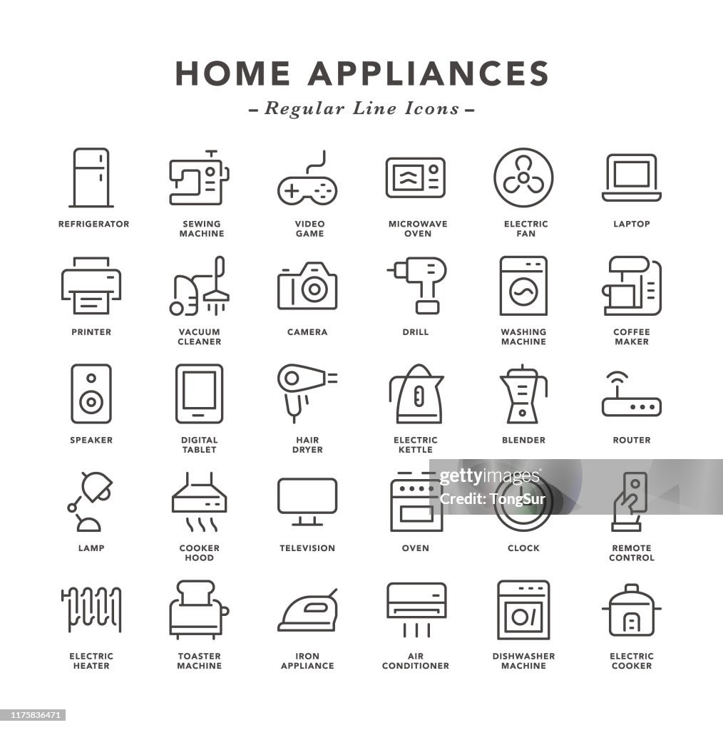 Home Appliances - Regular Line Icons