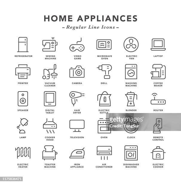 家用電器 - 常規行圖示 - appliance 幅插畫檔、美工圖案、卡通及圖標