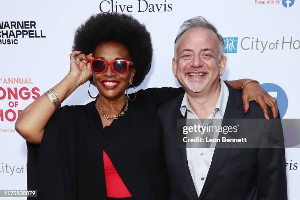 Jenifer Lewis and Marc Shaiman attend City Of Hope's 15th Annual Songs Of Hope at Alex da Kid's KIDinaKORNER Kampus on September 19, 2019 in Sherman...