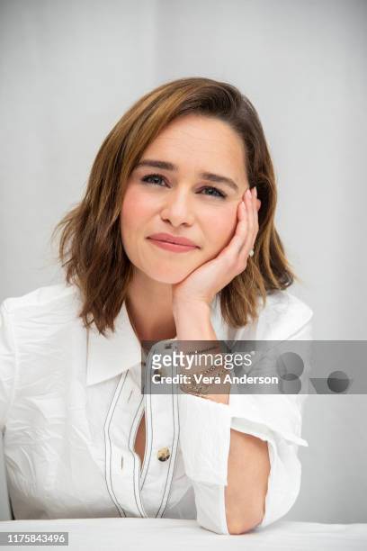 Emilia Clarke at the "Last Christmas" Press Conference at the Four Seasons Hotel on September 19, 2019 in Beverly Hills, California.