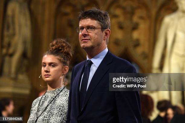 Former Conservative minister, now Independent, Greg Clark arrives ahead the State Opening of Parliament at the Palace of Westminster on October 14,...