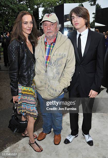 David Bailey with his wife Catherine and son Sasha attend The Serpentine Gallery Summer Party on June 28, 2011 in London, England.