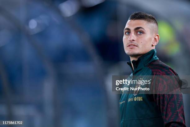 Marco Verratti of Italy during the European Qualifier Group J match between Italy and Greece at at Stadio Olimpico, Rome, Italy on 12 October 2019.