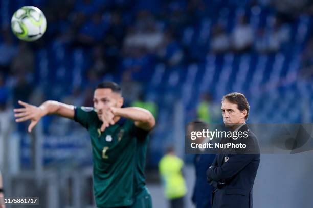 Roberto Mancini head coach of Italy during the European Qualifier Group J match between Italy and Greece at at Stadio Olimpico, Rome, Italy on 12...