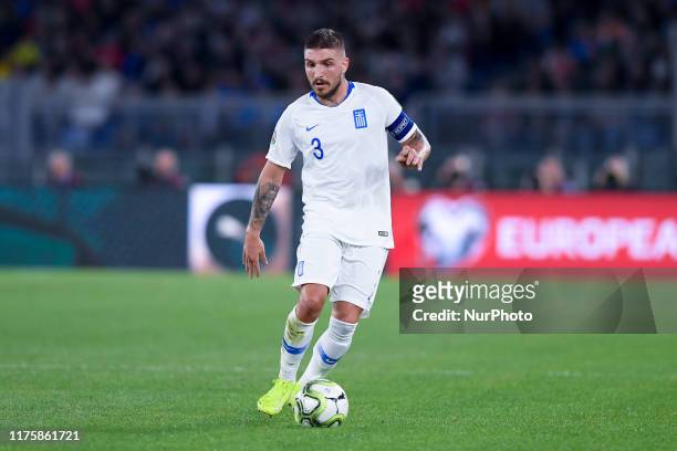 Kostas Stafylidis of Greece during the European Qualifier Group J match between Italy and Greece at at Stadio Olimpico, Rome, Italy on 12 October...