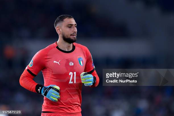 Gianluigi Donnarumma of Italy during the European Qualifier Group J match between Italy and Greece at at Stadio Olimpico, Rome, Italy on 12 October...