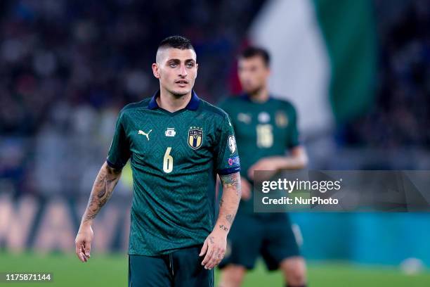 Marco Verratti of Italy during the European Qualifier Group J match between Italy and Greece at at Stadio Olimpico, Rome, Italy on 12 October 2019.