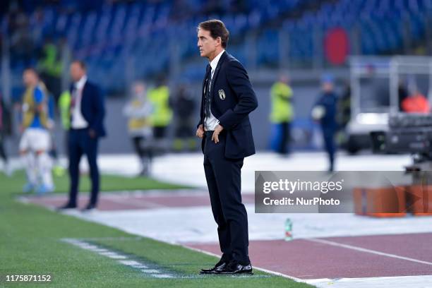 Roberto Mancini head coach of Italy during the European Qualifier Group J match between Italy and Greece at at Stadio Olimpico, Rome, Italy on 12...