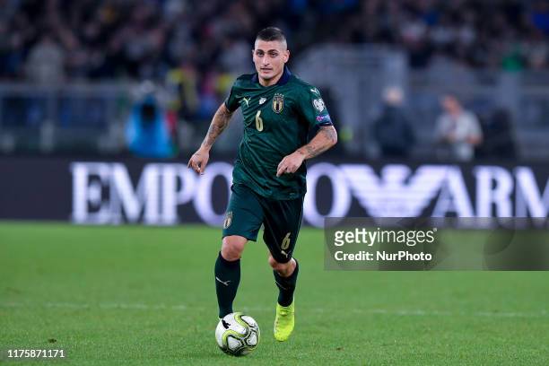 Marco Verratti of Italy during the European Qualifier Group J match between Italy and Greece at at Stadio Olimpico, Rome, Italy on 12 October 2019.