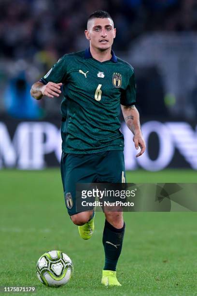 Marco Verratti of Italy during the European Qualifier Group J match between Italy and Greece at at Stadio Olimpico, Rome, Italy on 12 October 2019.