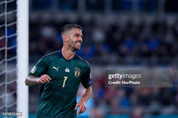 Leonardo Spinazzola of Italy during the European Qualifier Group J match between Italy and Greece at at Stadio Olimpico, Rome, Italy on 12 October...