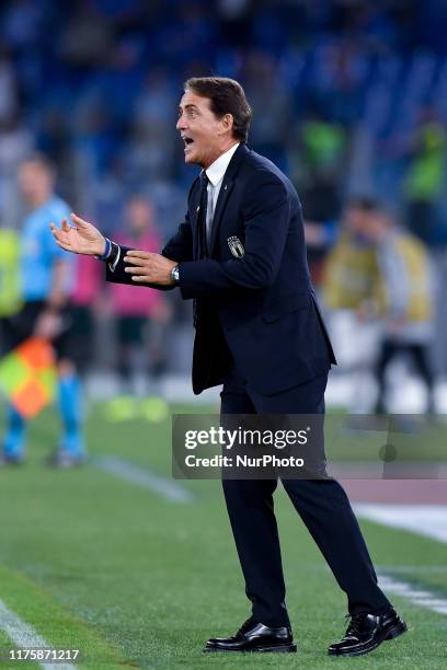 Roberto Mancini head coach of Italy during the European Qualifier Group J match between Italy and Greece at at Stadio Olimpico, Rome, Italy on 12...