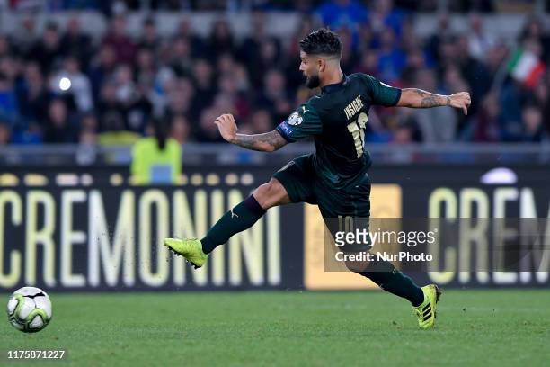 Lorenzo Insigne of Italy during the European Qualifier Group J match between Italy and Greece at at Stadio Olimpico, Rome, Italy on 12 October 2019.