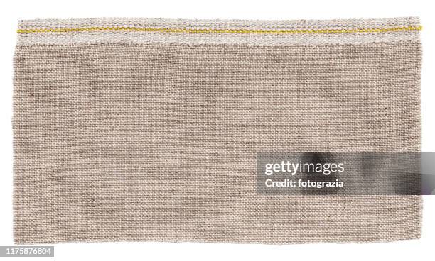 beige fabric isolated on white - linen imagens e fotografias de stock