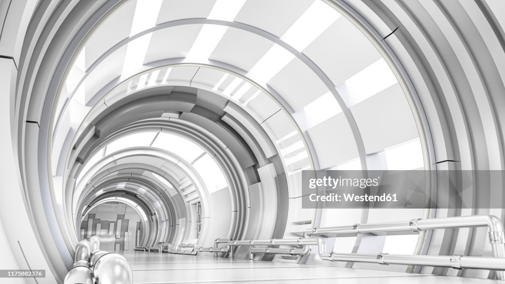 Rendering of a futuristic tunnel