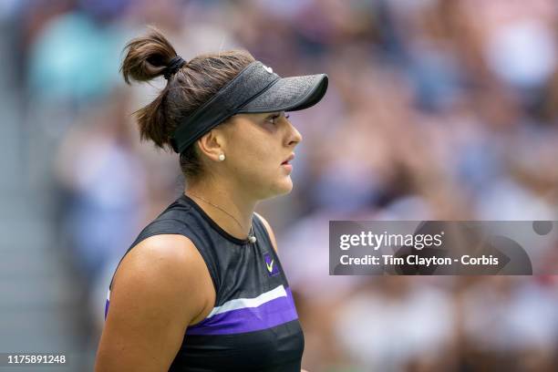 Open Tennis Tournament- Day Thirteen. Bianca Andreescu of Canada during her match against Serena Williams of the United States in the Women's Singles...