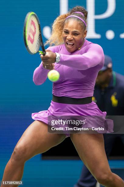 Open Tennis Tournament- Day Thirteen. Serena Williams of the United States in action against Bianca Andreescu of Canada in the Women's Singles Final...